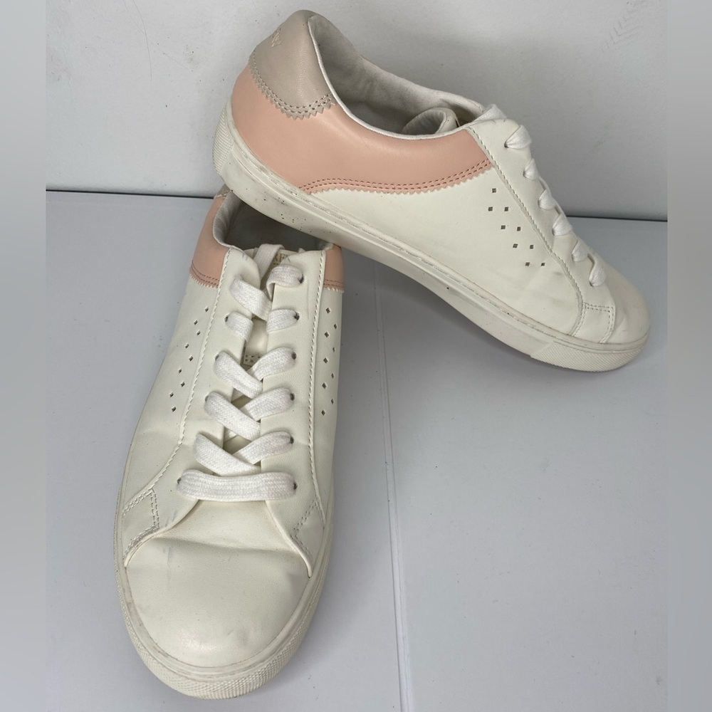J. Crew Cream and Pink Sneakers